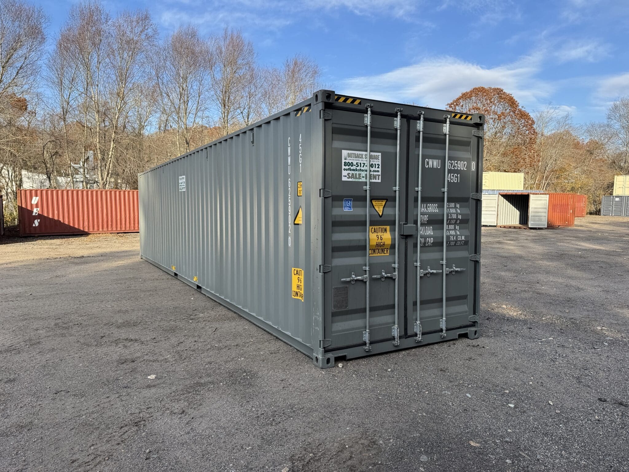 40′ x 8′ x 9.5′ Tall – New *High Cube Shipping/Storage Container – Wind and Watertight-GRAY - Image 2