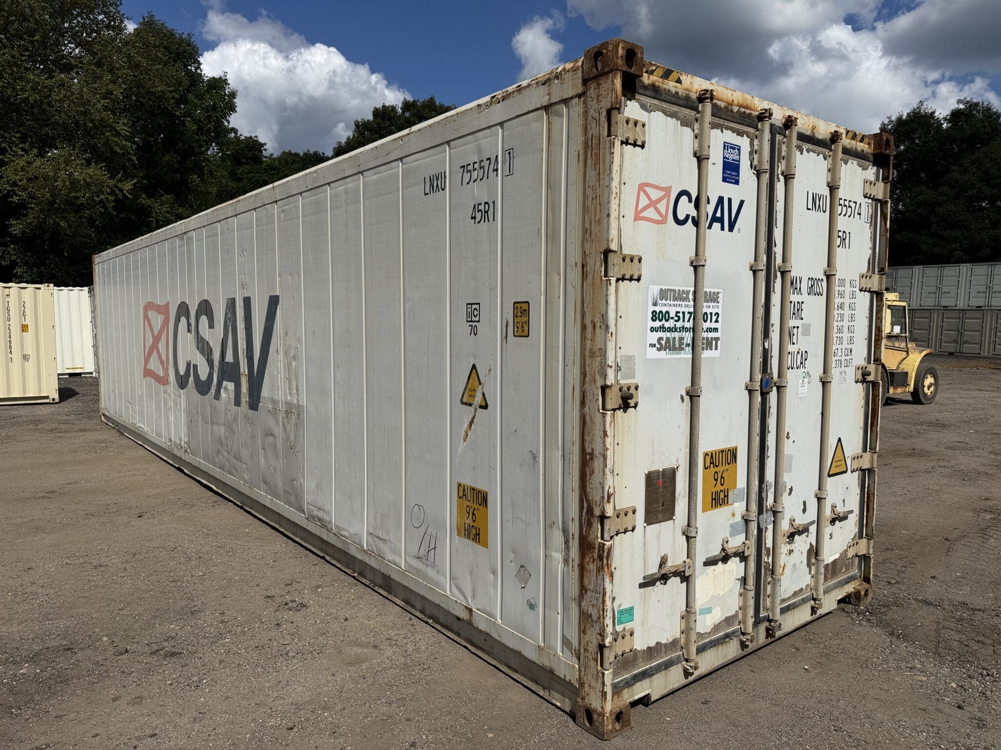 40′ x 8′ x 9.5′ Tall –**AS IS**REEFER**High Cube* Shipping / Storage Container- WHITE